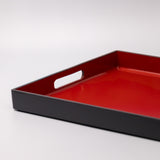 Tray Rectangular 42cm Red Inner Black Lacquerware