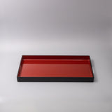 Tray Rectangular 42cm Red Inner Black Lacquerware