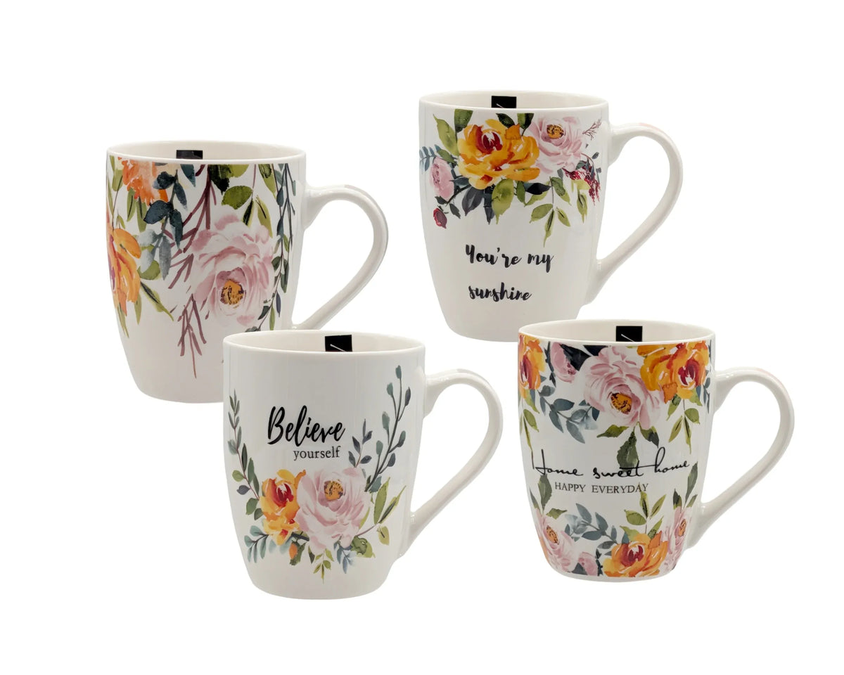 Bulk 24 Inspriation Mug New Bone China 340mls Asst Des