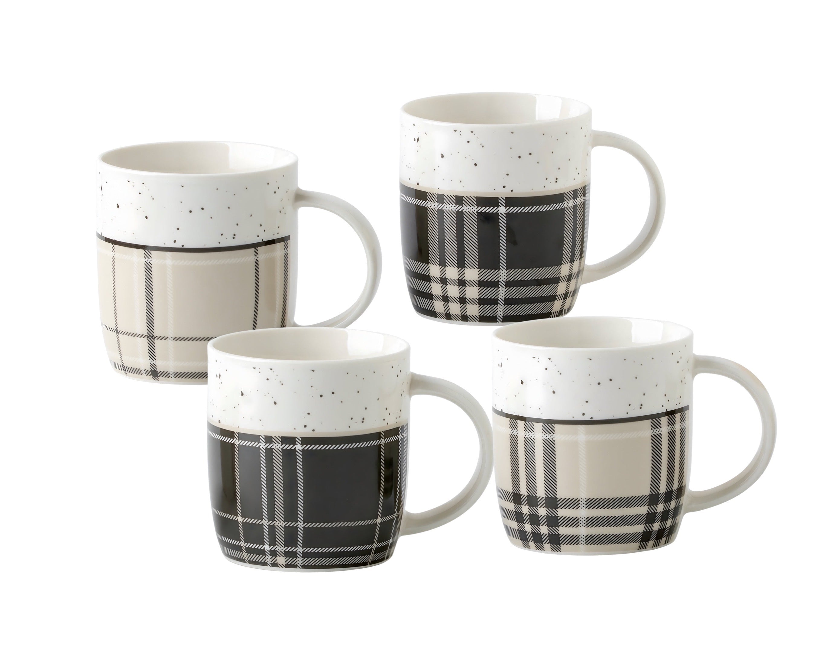 Teas & Accessories: bulk 24 Tartan New Bone China Mug 360ml 4 Assorted