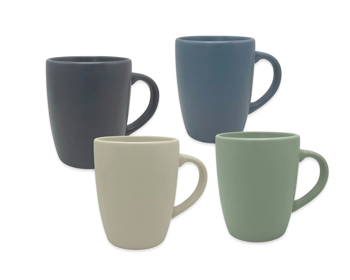 Bulk 24 Solid Colour Glaze Stoneware Mug 355ml 12oz 4 Asst