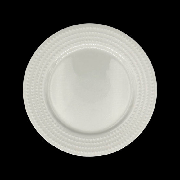bulk 24 White Bone China Embossed Pearls Plate 23x2cm