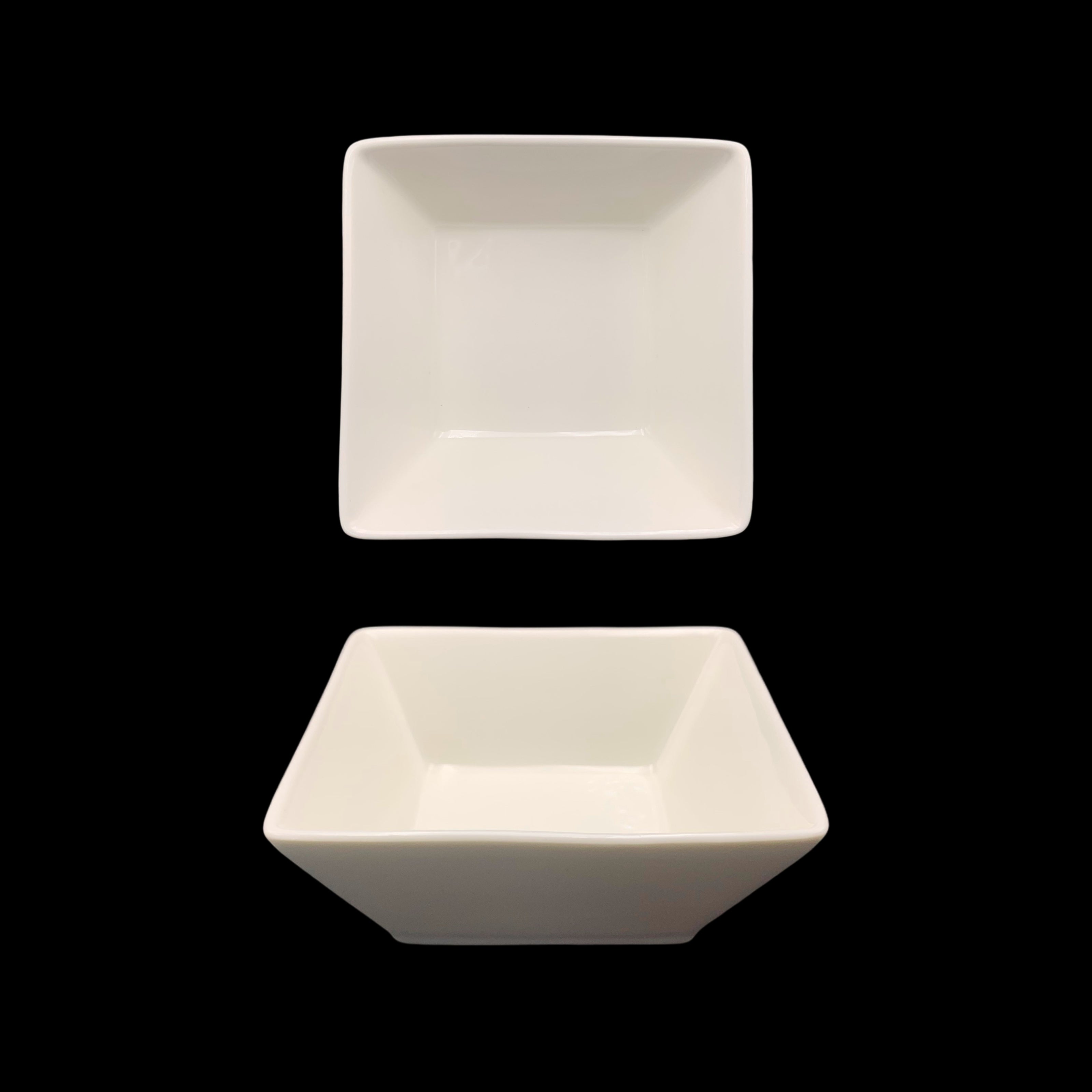Disposable Bowls: bulk 24 White New Bone China Square Soup Bowl 14x5cm