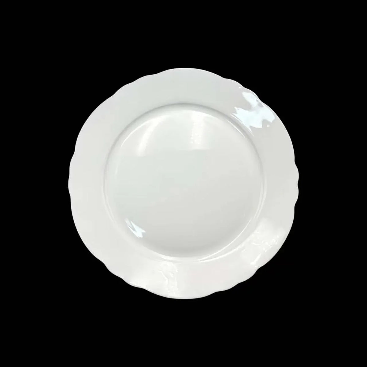 Bulk 24 White Bone China Scalloped Plate 20cm 8inch