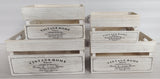 Boating Accessories: Set 4 Vintage Home Wood Crate White Wash 40x20cm