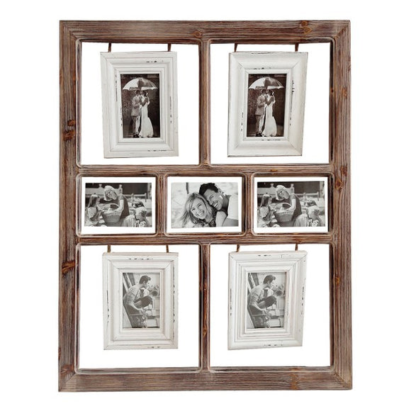 A Wooden 7 Collage Hanging Photo Frame 80cm