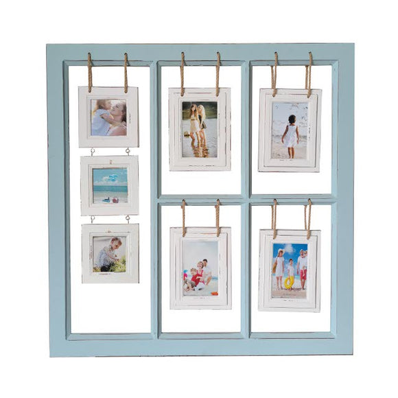 A Wooden 7 Collage Hanging Photo Frame 78cm