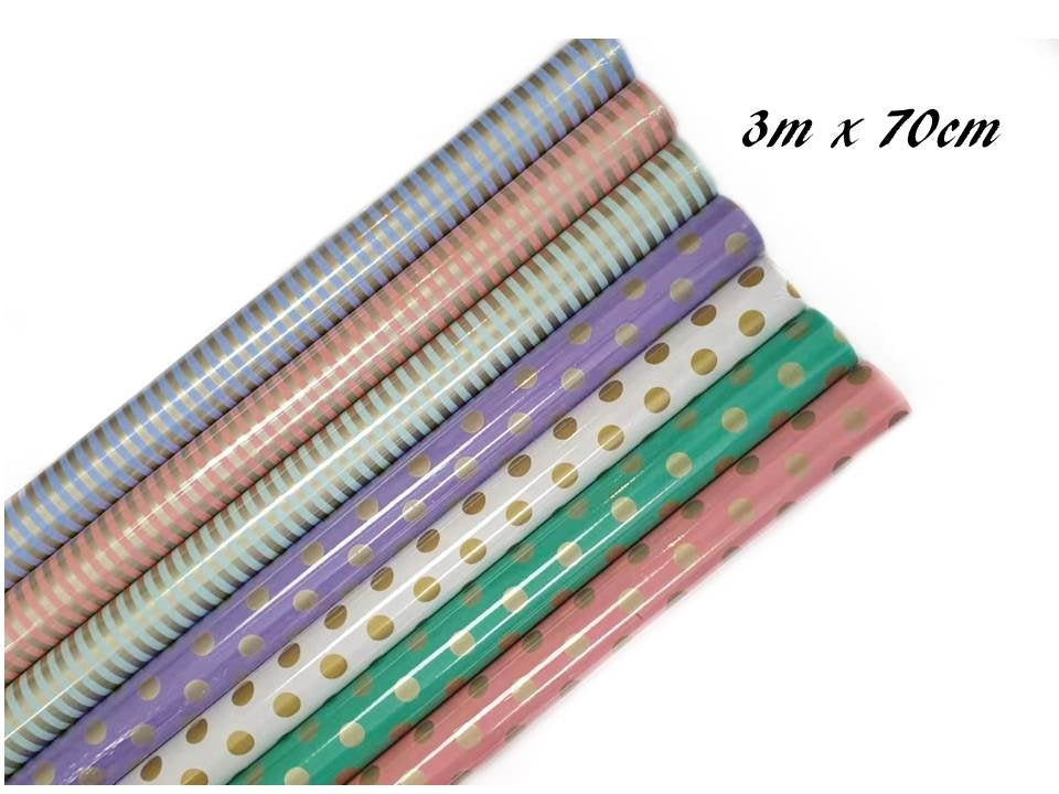 Kitchen & Bathroom DIY: bulk 50 Rolls Polka Gift Wrap 60gsm 300cm