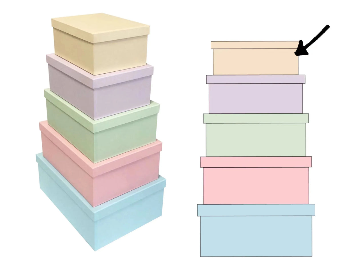 Bulk 2 Macaron Yellow Gift Box Set 18 43x34x16cm