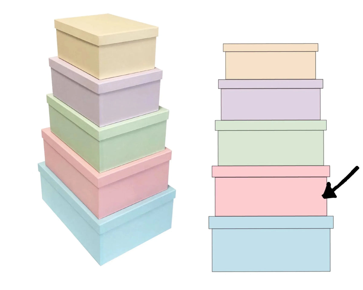 Bulk 2 Macaron Pink Gift Box Set 18 43x34x16cm