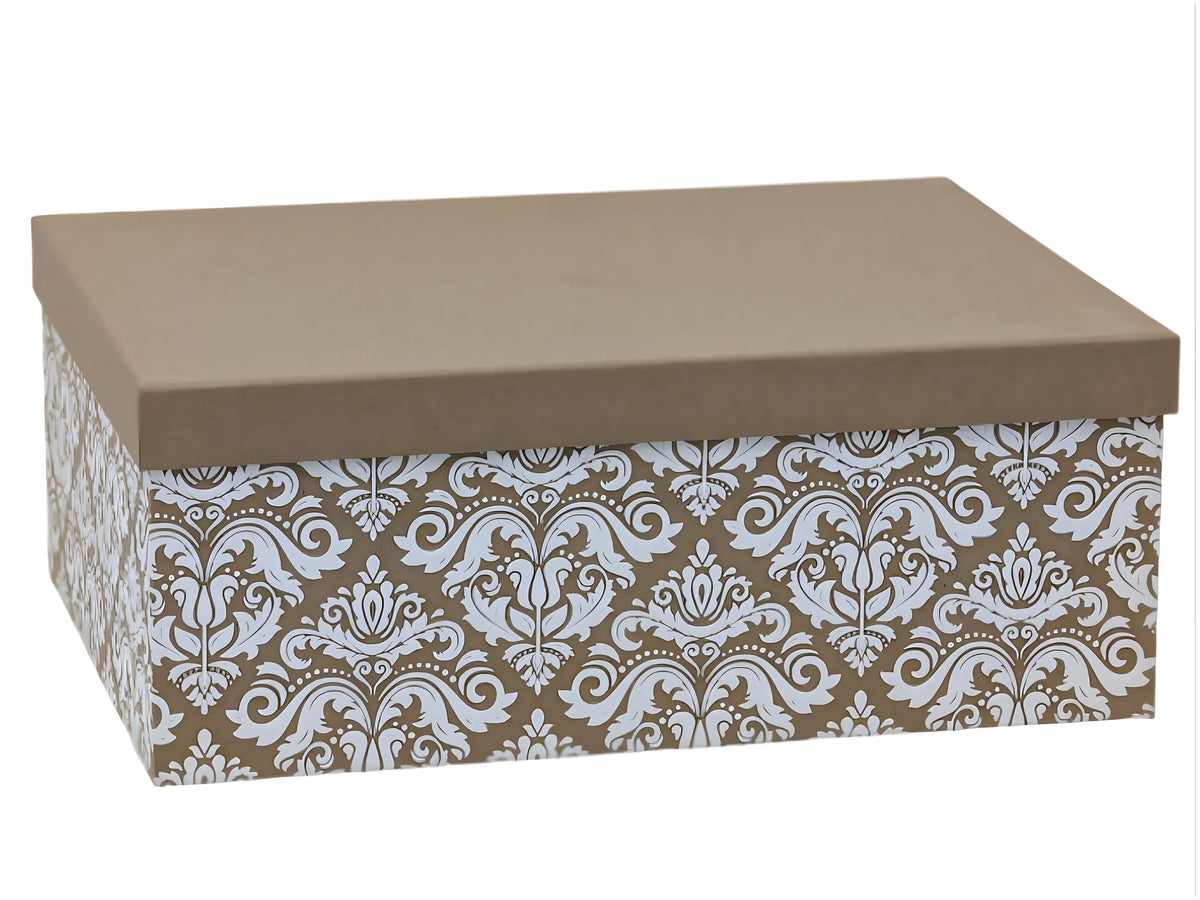 Kraft Damask Gift Box Set 18 43x34x16cm