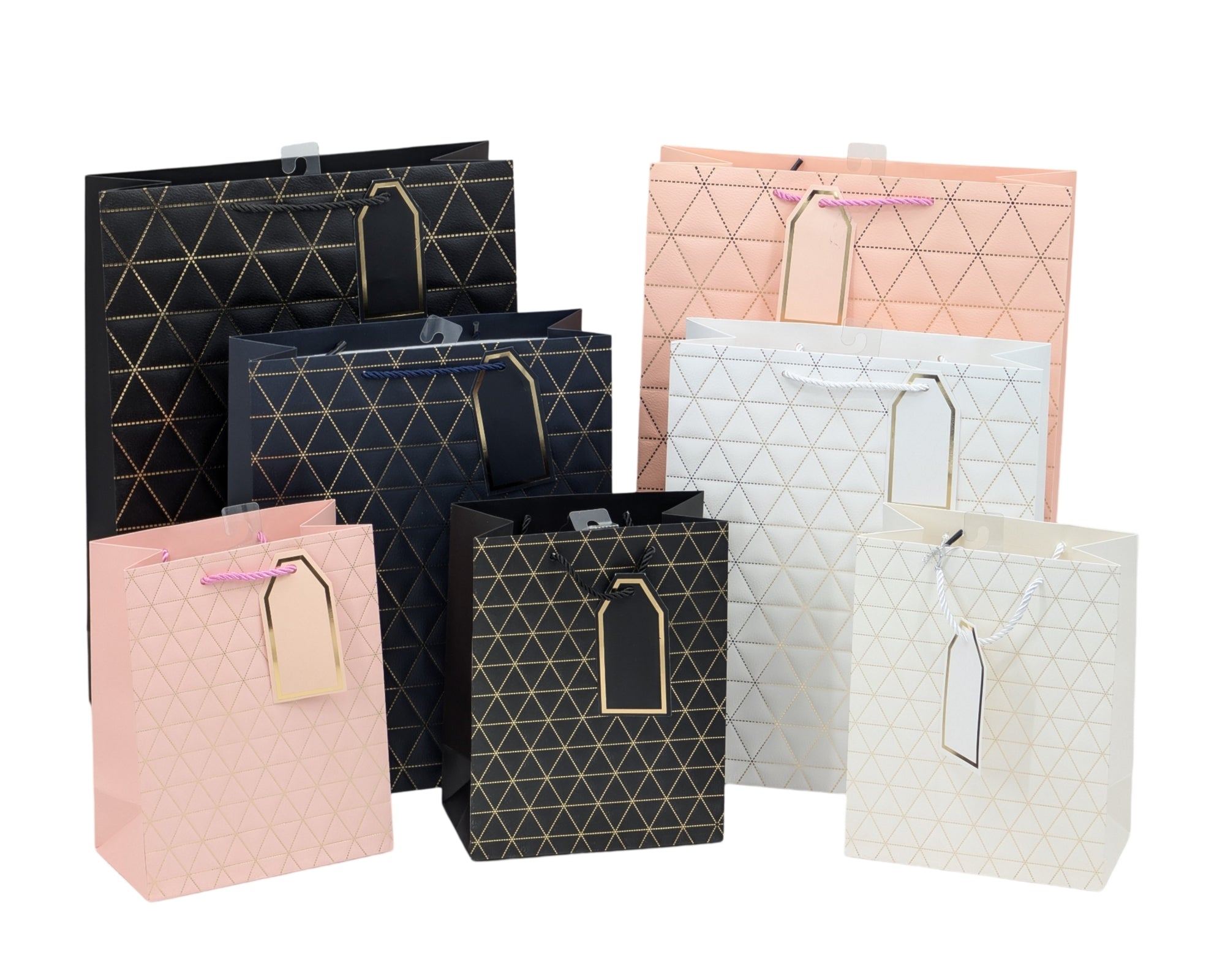 Clothing & Wardrobe Storage: bulk 24 Xlarge Foiled Triangles Gift Bag 4 Assort 42cm