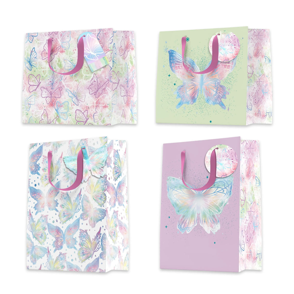 Bulk 24 Elegant Butterfly Gift Bag Xlrg 42x31x12cm 4 Asst