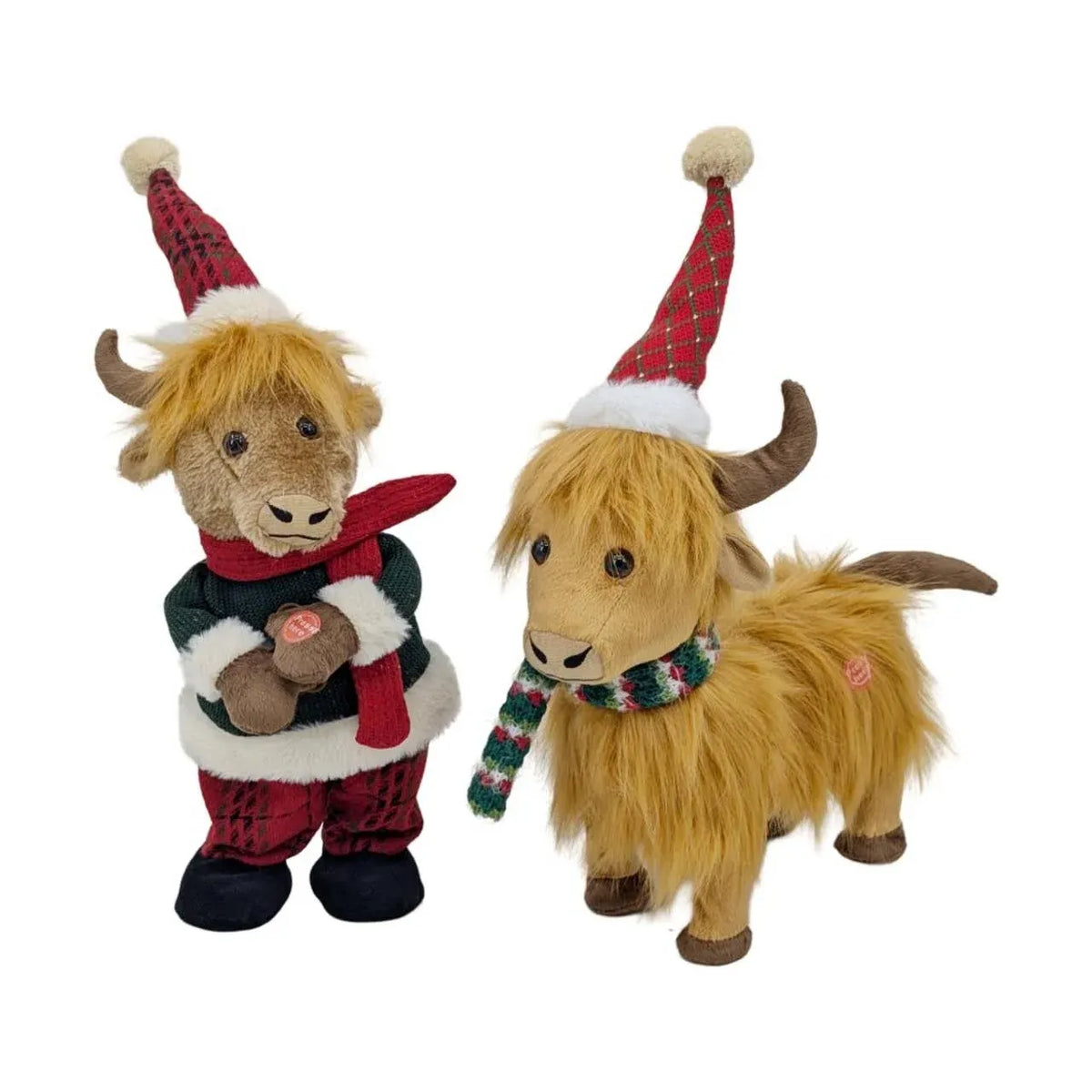 Xmas Festive Singing Yak 38-43cmh 2 Asst