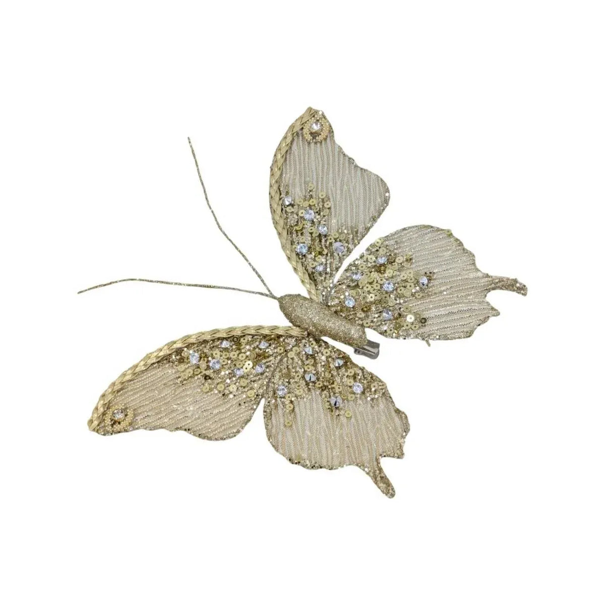Bulk 24 Xmas Champange Gold Butterfly 17cm