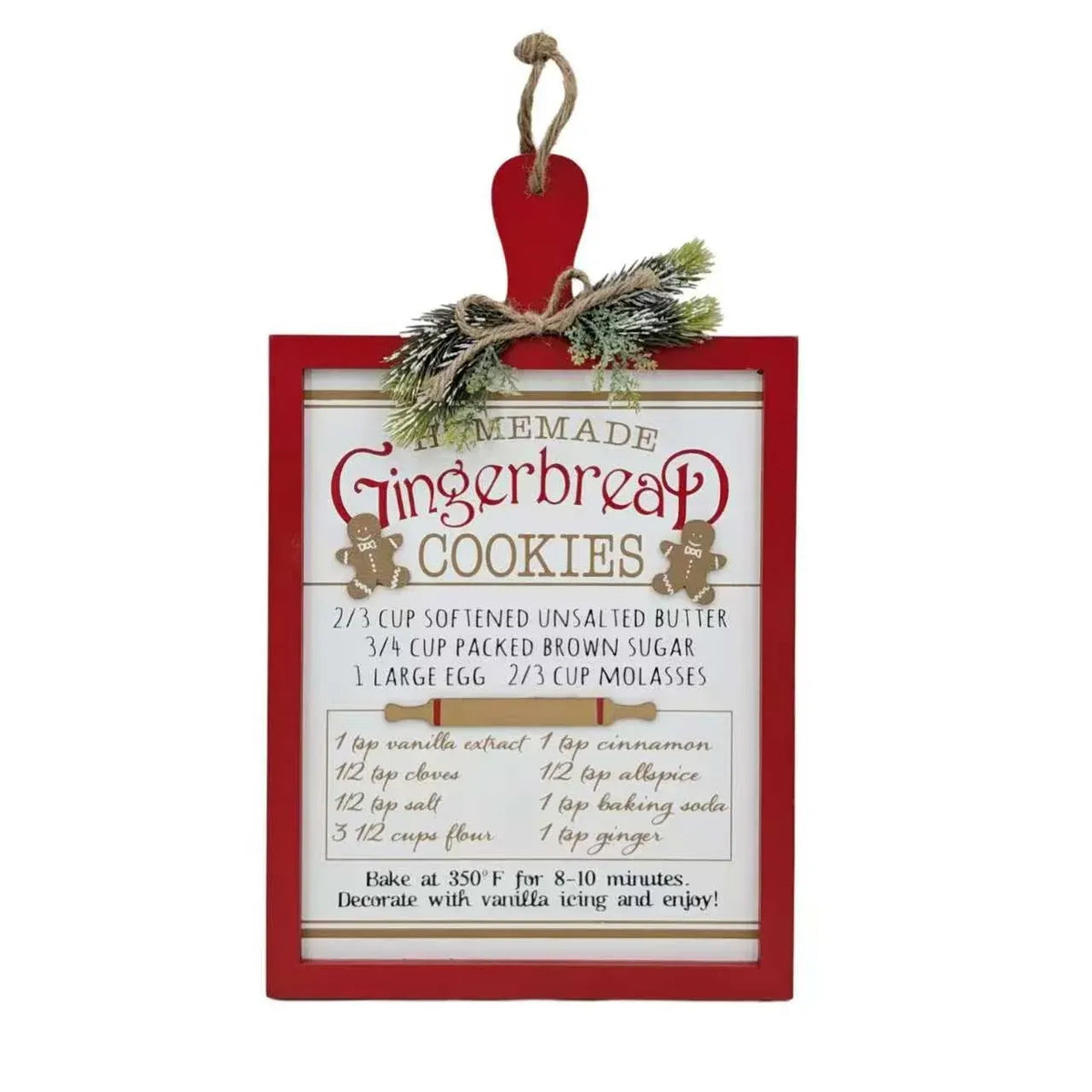 Bulk 6 Xmas Gingerbread Recipe Hanging Sign 30x50cmh