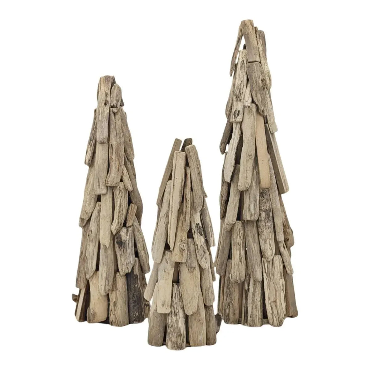 Bulk 6 Xmas Rustic Tree Deco Sml 15x40cmh