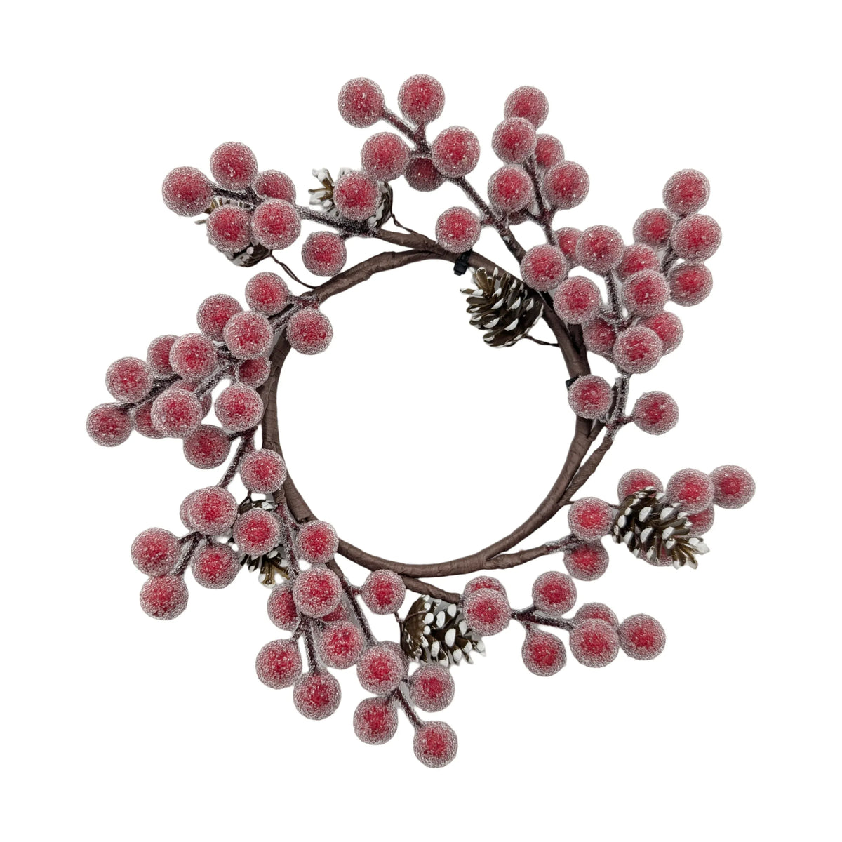 Bulk 24 Xmas Frosted Berry Wreath 24cm