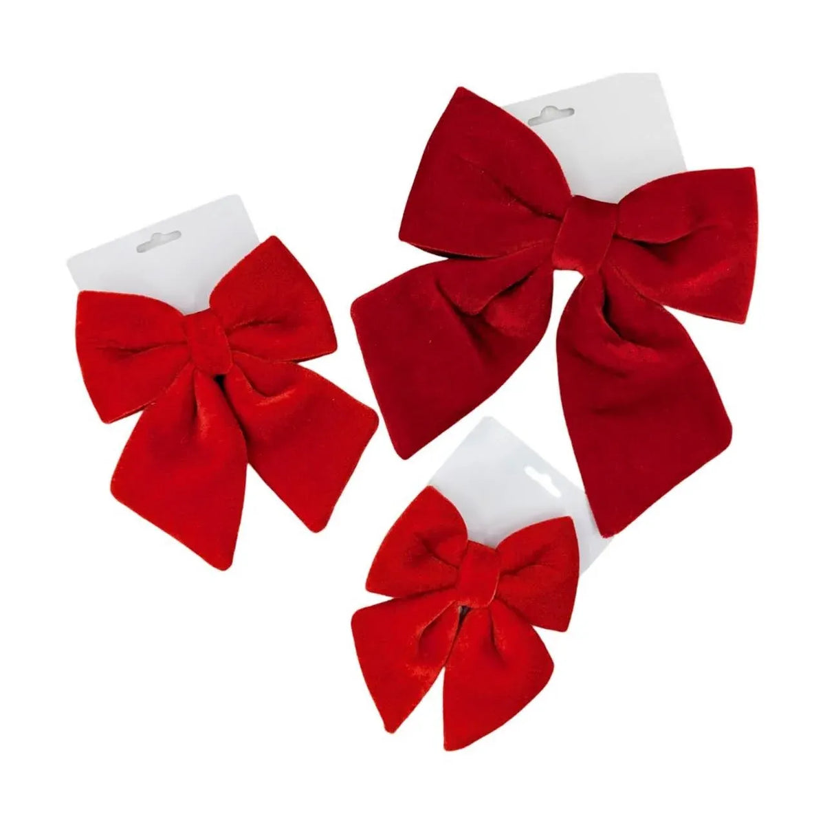 Bulk 24 Xmas Velvet Red Bow Xsml 13cm