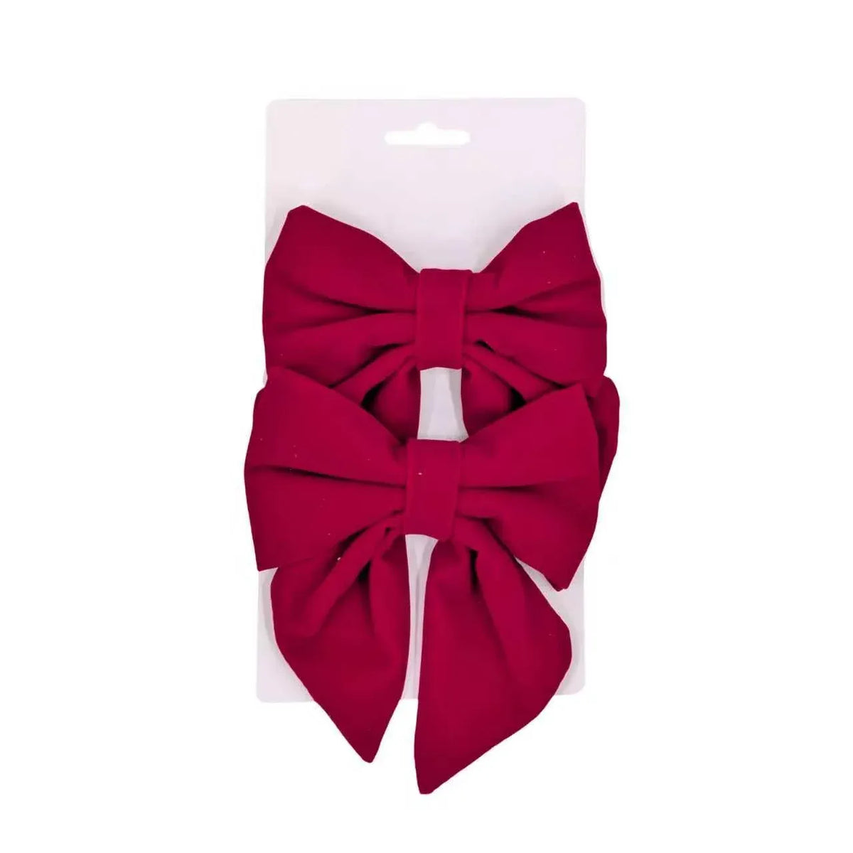 Xmas Burgundy Bow pk2 13x15cm