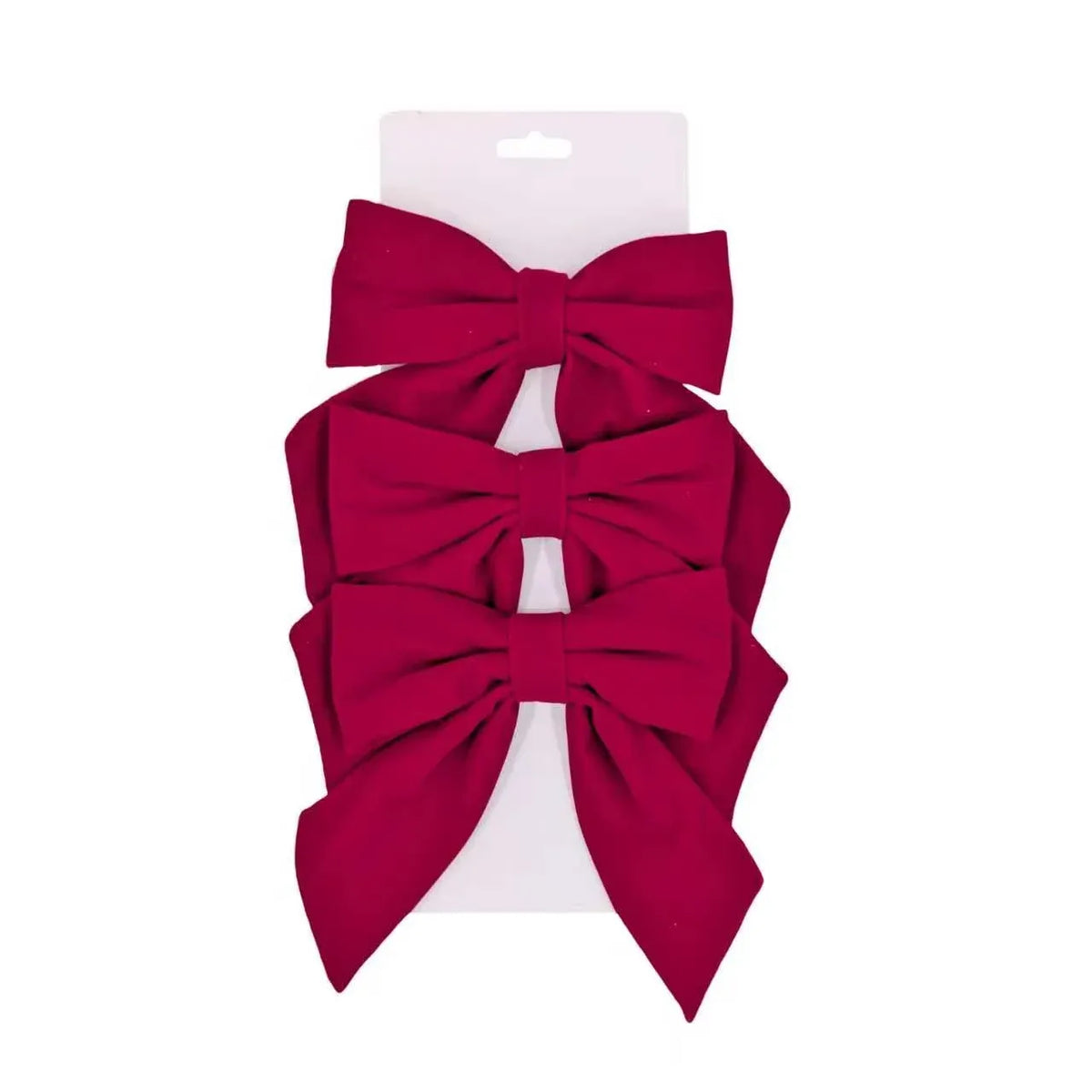 Xmas Burgundy Bow pk3 16x22cm