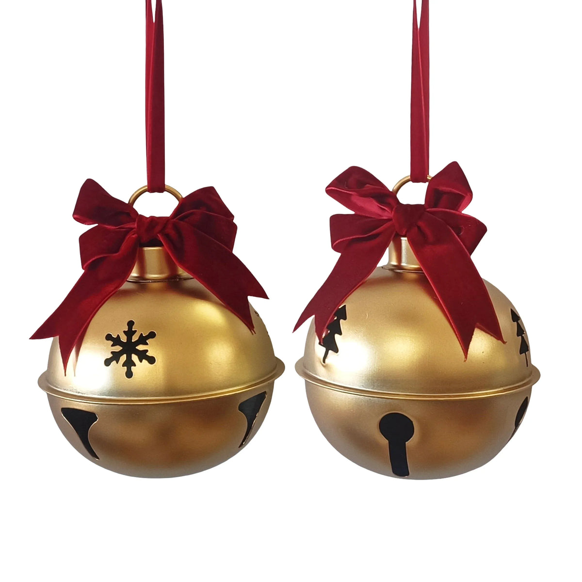 Bulk 12 Xmas Gold Bell Round 14x14x29cm 2 Asst