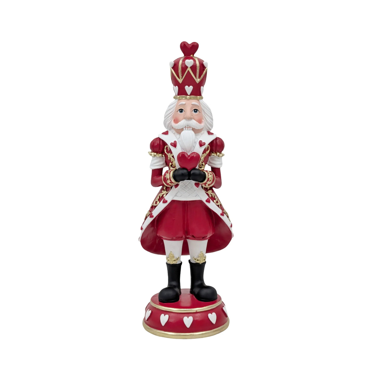 Bulk 4 Resin Heart Pattern Nutcracker 12.1x11.6x34.9cm