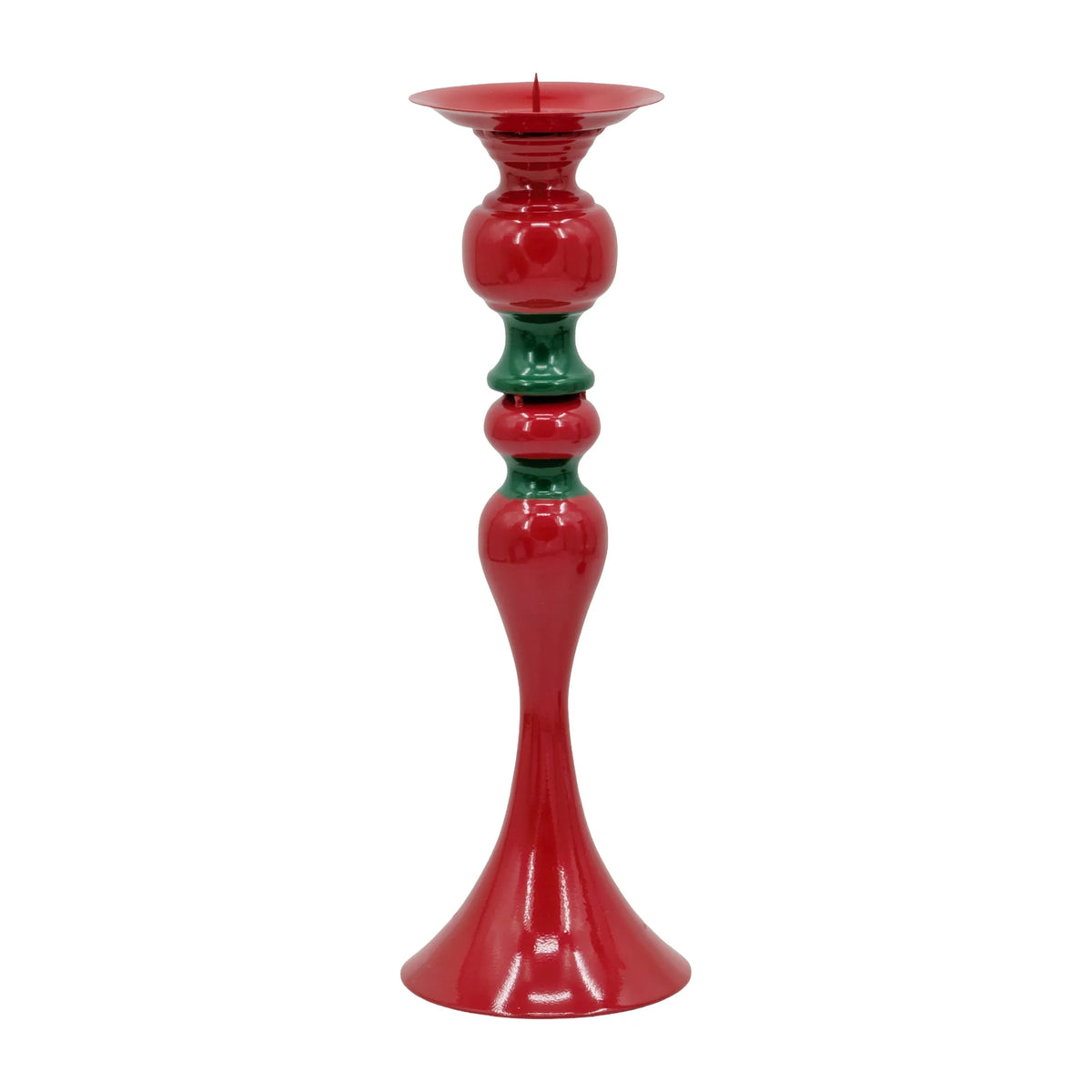 Bulk 6 Xmas Metal Red & Green Candle Holder 13x13x39cm