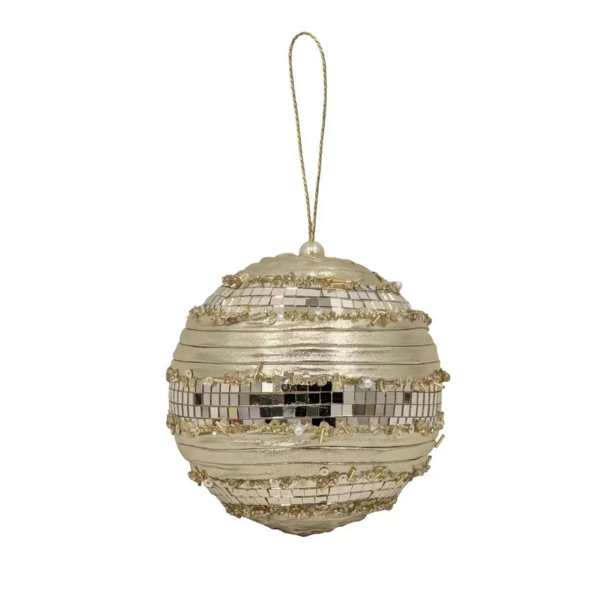 Bulk 12 Xmas Champagne Luxe Hanging Bauble 12cm