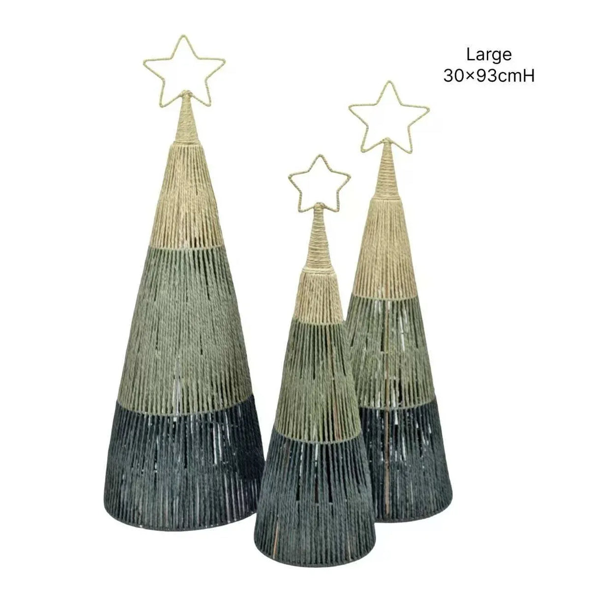 Bulk 2 Xmas Forest Green Paper Rope Tree 30x93cm