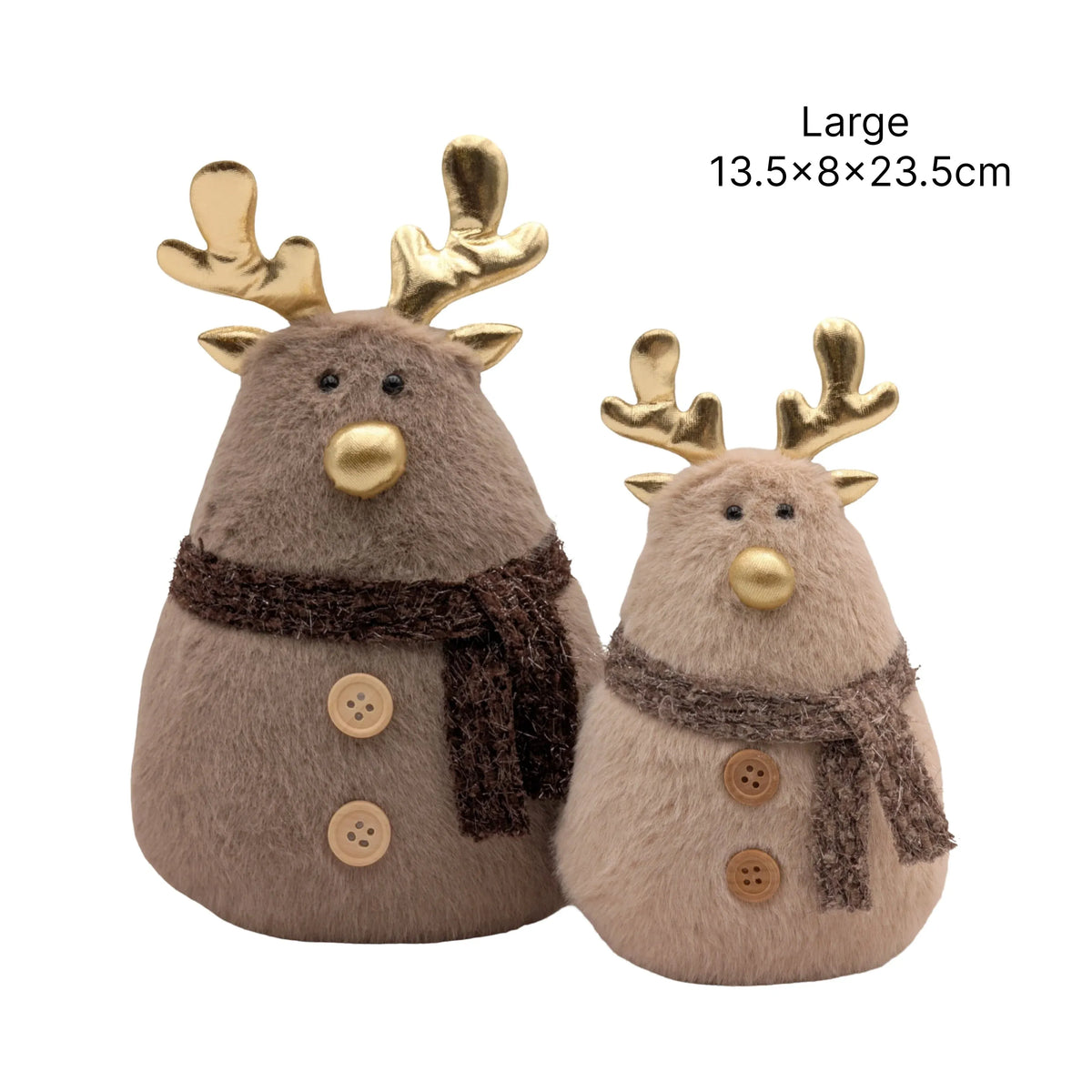 Bulk 12 Xmas Fabric Reindeer Deco Lrg 13.5x8x23.5cm