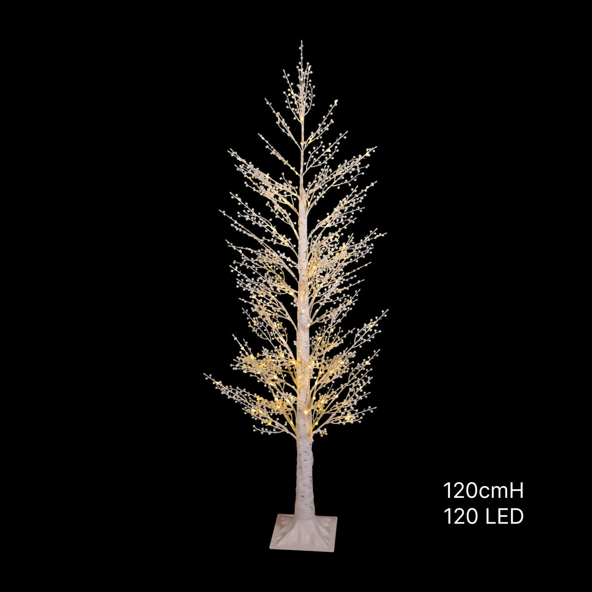 Bulk 2 Xmas Winter Berry Light Up Tree 120cm 120led