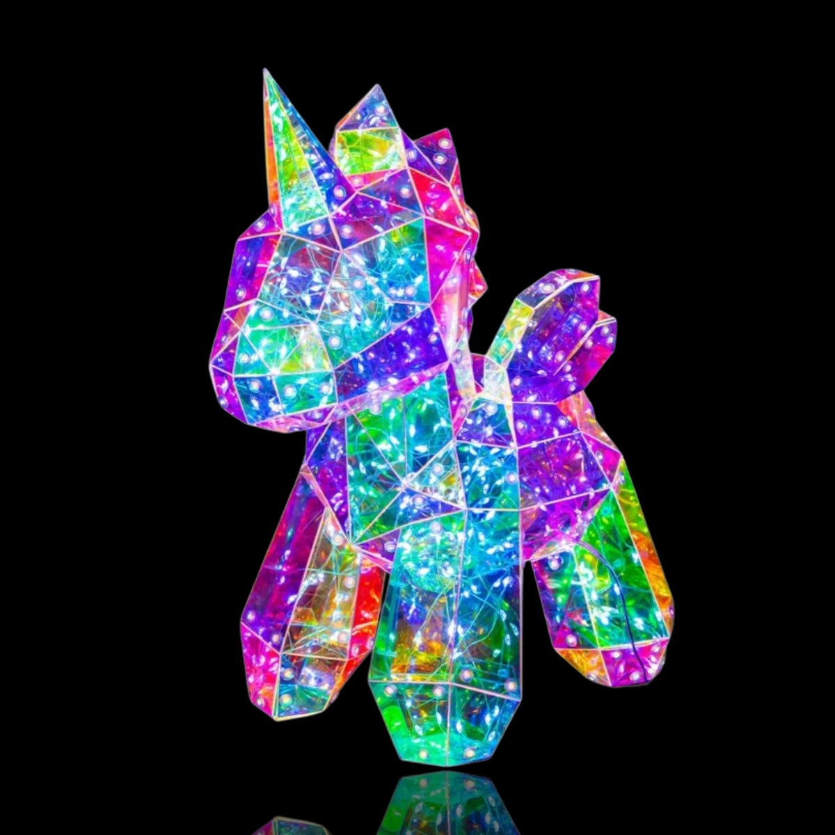 Bulk 4 Led Iridescent Unicorn 25.3x15.4x30cm