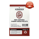 BBQs & Accessories: ASMOKE 100% Natural Cherry Wood BBQ Smoker Pellets (9kg / 20lbs)
