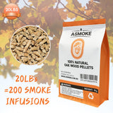 BBQs & Accessories: ASMOKE 100% Natural Premium Oak Wood BBQ Pellets for Smoker & Grill (9kg / 20lbs)