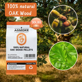 BBQs & Accessories: ASMOKE 100% Natural Premium Oak Wood BBQ Pellets for Smoker & Grill (9kg / 20lbs)