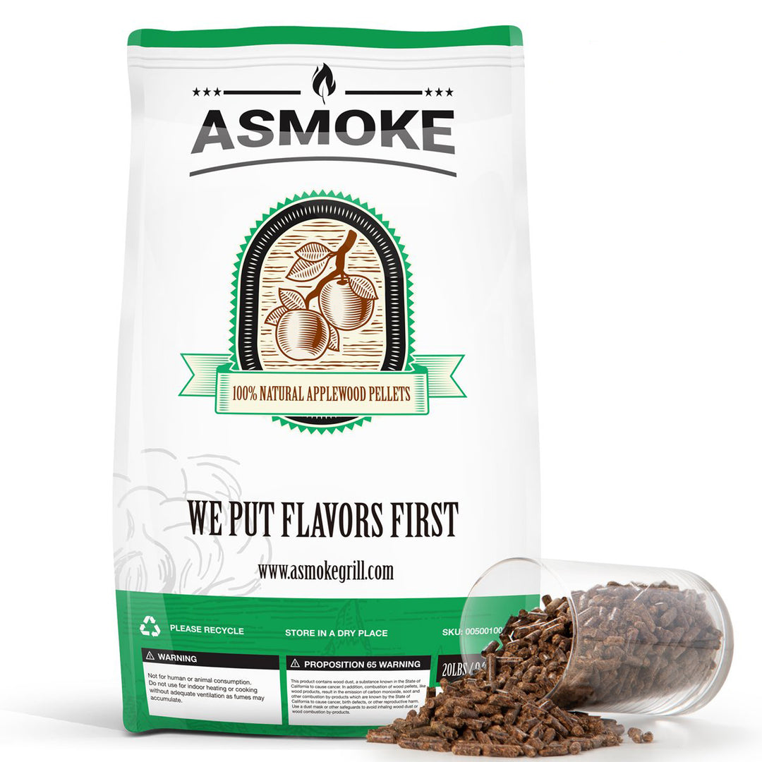BBQs & Accessories: ASMOKE 20lbs Premium Apple Wood Pellets for Smoker & Grill  Natural Sweet Fruit Flavour BBQ Fuel for Chicken, Pork & Pizza Ovens