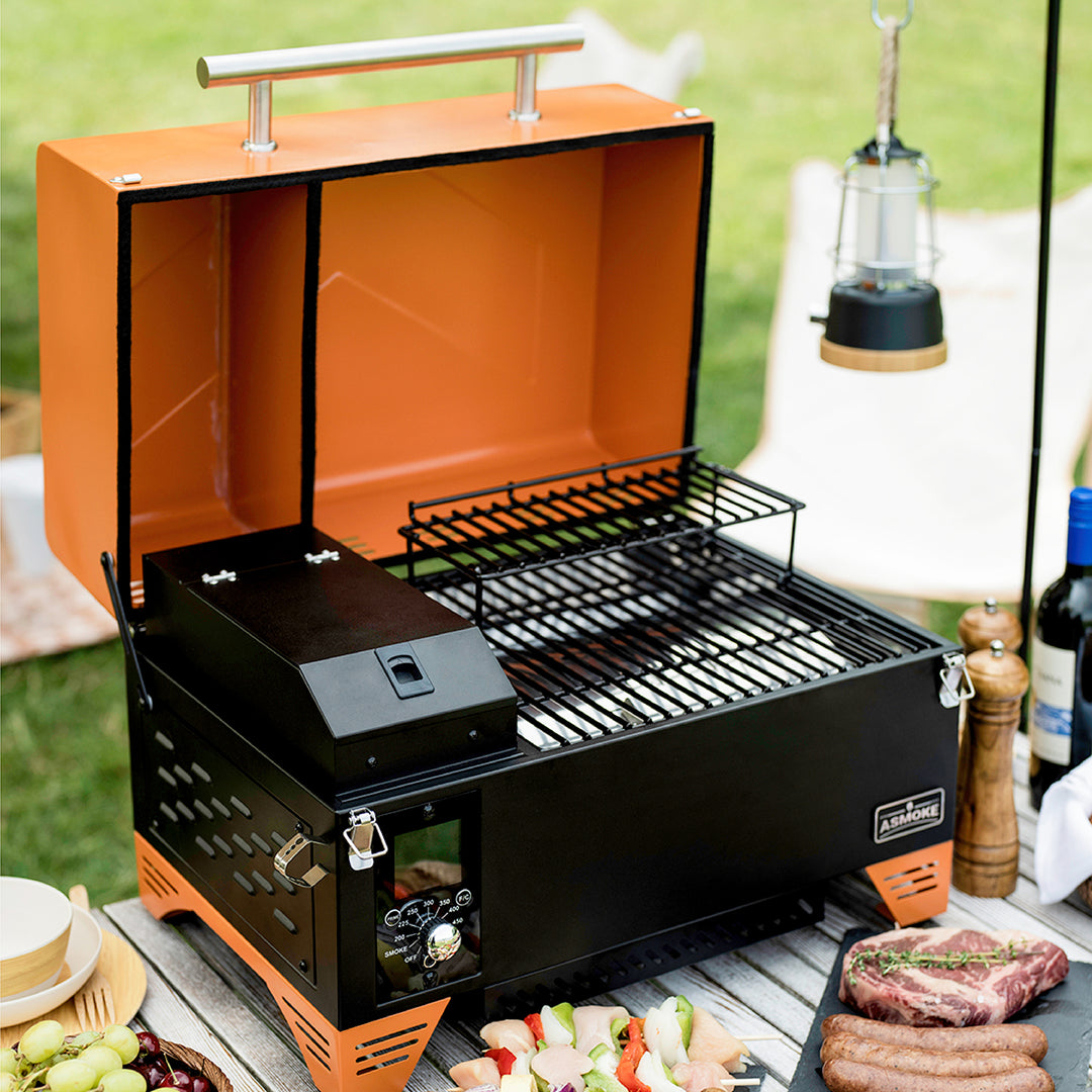 BBQ Tools: Asmoke AS350 Portable Wood Pellet Grill - Cyder Black