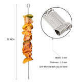 BBQ Tools: ASMOKE METAL SKEWERS FOR GRILLING KABOB STICKS 43.1CM*10PCS