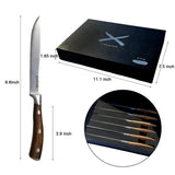 Kitchen Knives: ASMOKE STEAK KNIFE SET OF 4,PAKKAWOOD HANDLE