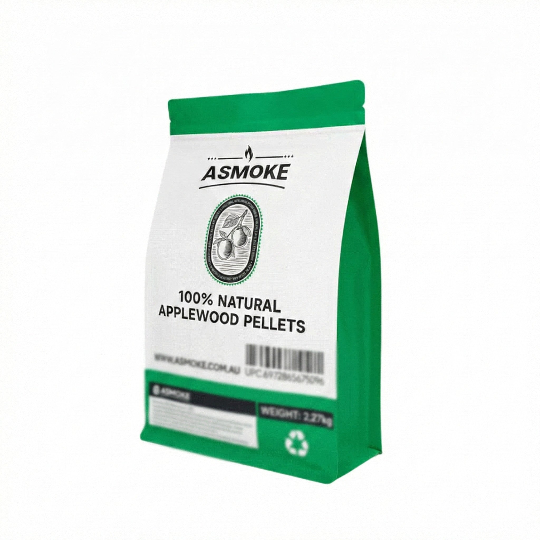 BBQs & Accessories: ASMOKE 100% Natural Apple Wood BBQ Smoker Pellets (2.27kg) - Premium Fruit Hardwood for Chicken & Pork