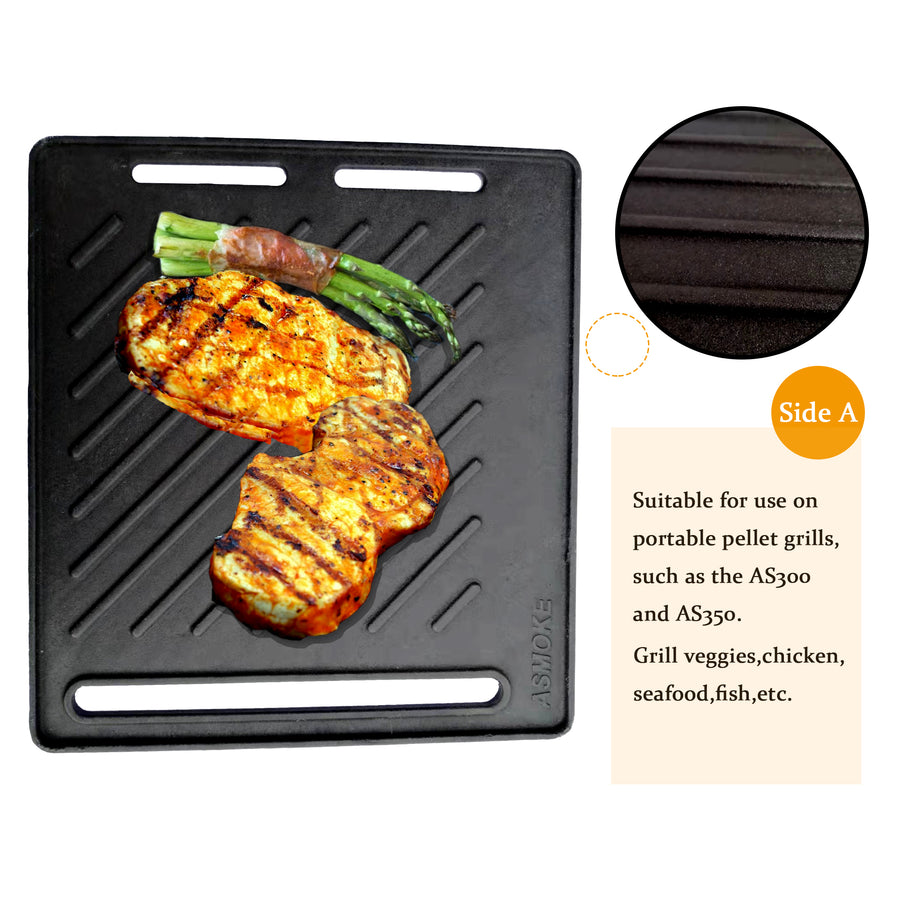 BBQs & Accessories: ASMOKE Pre-Seasoned Matte Enamel Cast Iron Reversible Grill/Griddle