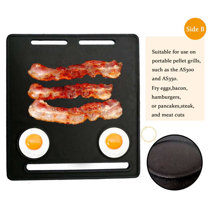 BBQs & Accessories: ASMOKE Pre-Seasoned Matte Enamel Cast Iron Reversible Grill/Griddle
