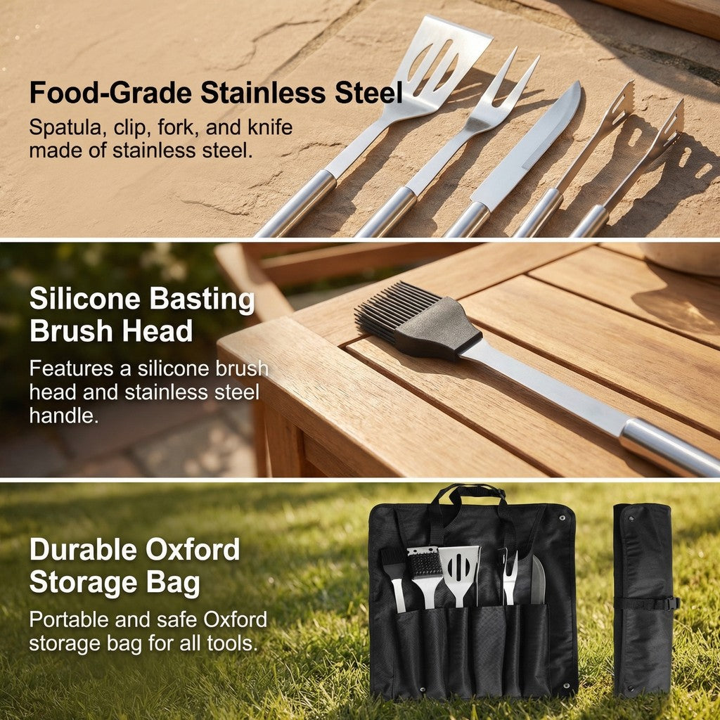 ASMOKE Essential Portable Smart Wood Pellet Grill Smoker & 6pc BBQ Tool Set + 5lb Applewood Pellets Bundle