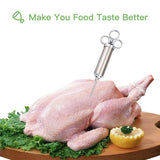 BBQs & Accessories: ASMOKE Stainless Steel Meat Injector Syringe Kit