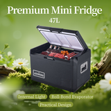 Camping Appliances: ASMOKE Premium Mini Fridge | 47L Compact Refrigerator with Roll-Bond Evaporator & Internal Light