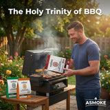 BBQs & Accessories: ASMOKE 4-Piece Premium Wood Pellet Variety Pack - Oak, Cherry & 2x Apple (4 x 2.27kg Bags)