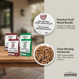 BBQs & Accessories: ASMOKE 20lbs (9kg) Wood Pellet Sampler Bundle - 2-Flavour Variety Pack (2x Cherry, 2x Apple) - Best for Pork, Ribs & Poultry