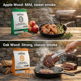 BBQs & Accessories: ASMOKE 4-Piece Premium Wood Pellet Variety Pack - Oak & Apple (2x Oak, 2x Apple)