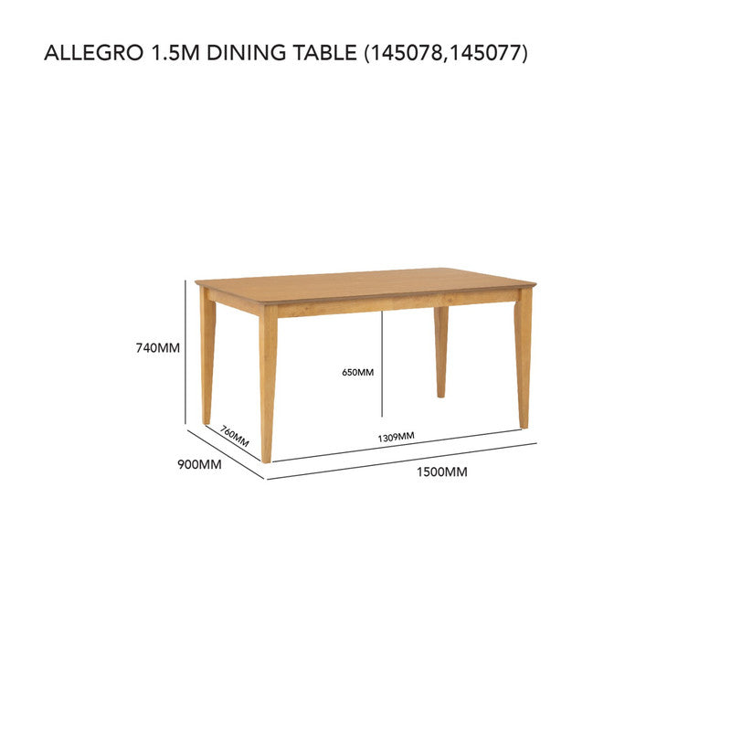 Dining Tables: Allergo Dining Table 150cm Timber Dining Table - Natural